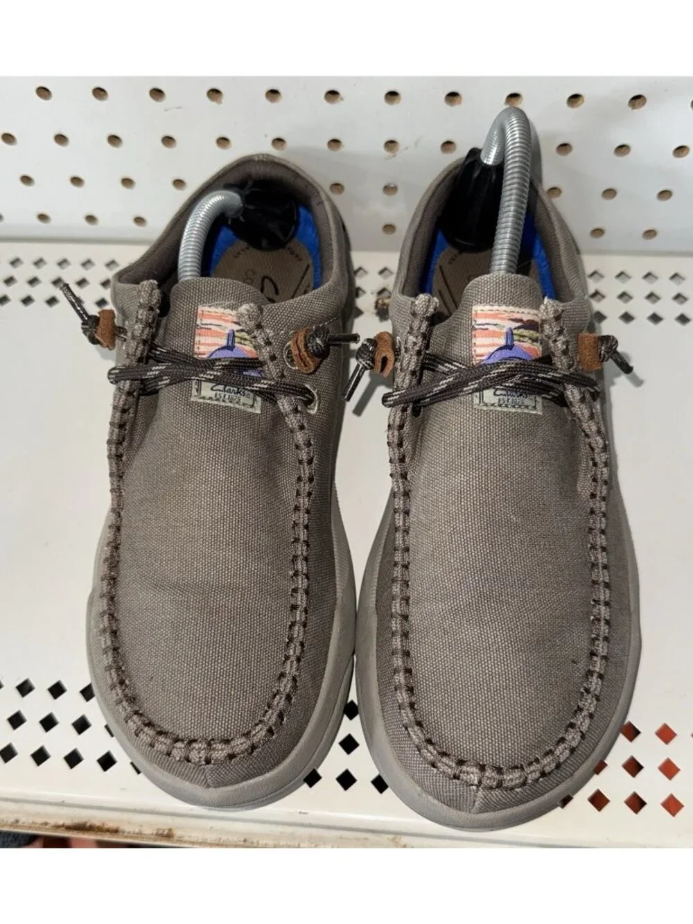 Clarks Driftlite Surf Mens Canvas Casual Slip On Boat Shoes Mocs Size 8 Brown